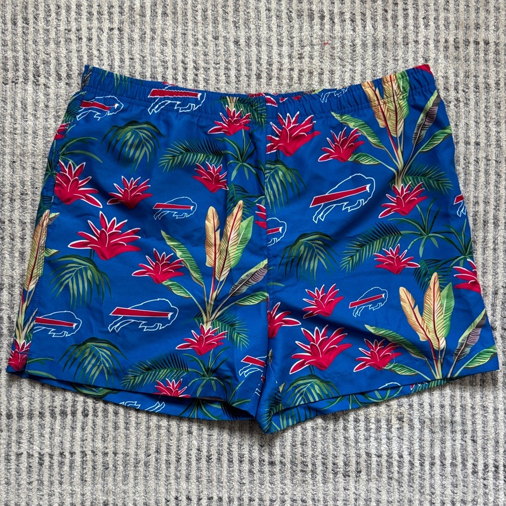 BUFFALO BILLS Tropical Print Swim Shorts